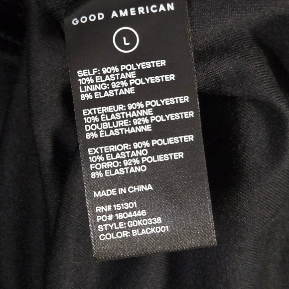 Good American Velvet Mini Dress Black Bodycon Size L NWT - Picture 12 of 16